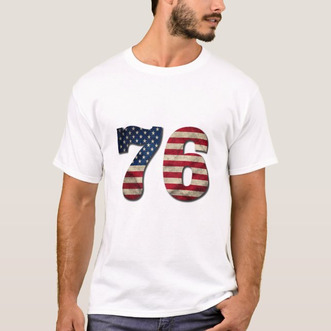 USA 250 Years Anniversary 76 Patriotic Design T Shirt (Framsida)
