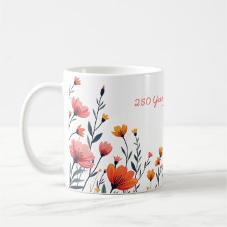 USA 250 Years Floral Mug  Kaffemugg