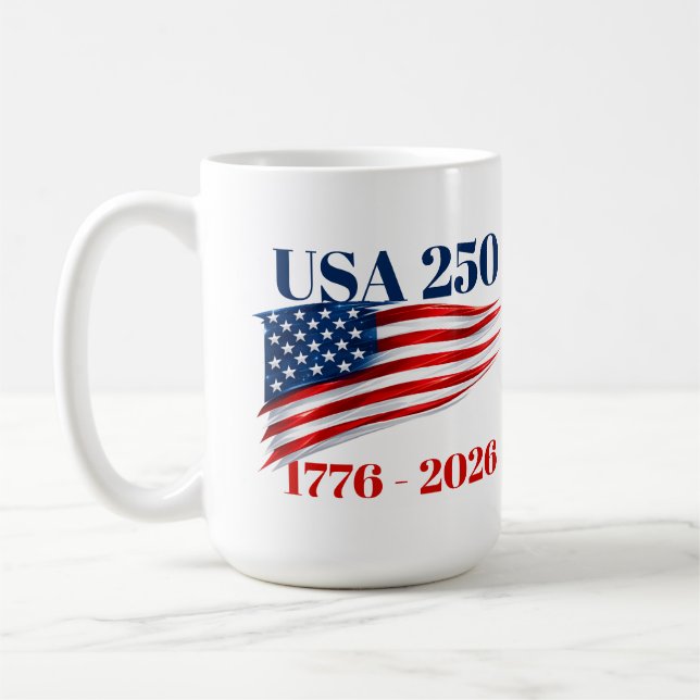 USA 250 Years of Independence 1776 2026 Kaffemugg (Vänster)