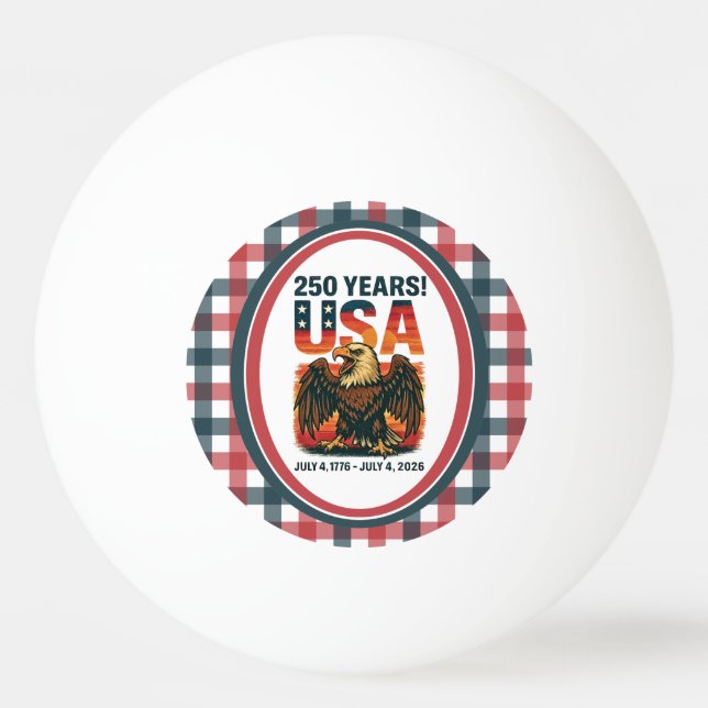USA 250 Years – Patriotic Bald Eagle July 4th 2026 Pingisboll (Framsidan)
