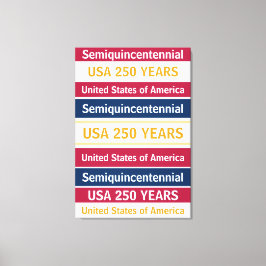 USA 250 Years Semiquincentennial Patriotic Stripes Canvastryck