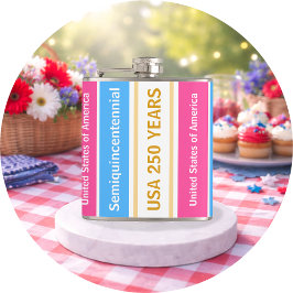 USA 250 Years Semiquincentennial Patriotic Stripes Fickplunta