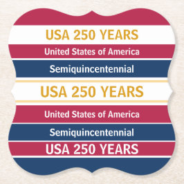 USA 250 Years Semiquincentennial Patriotic Stripes Underlägg Papper