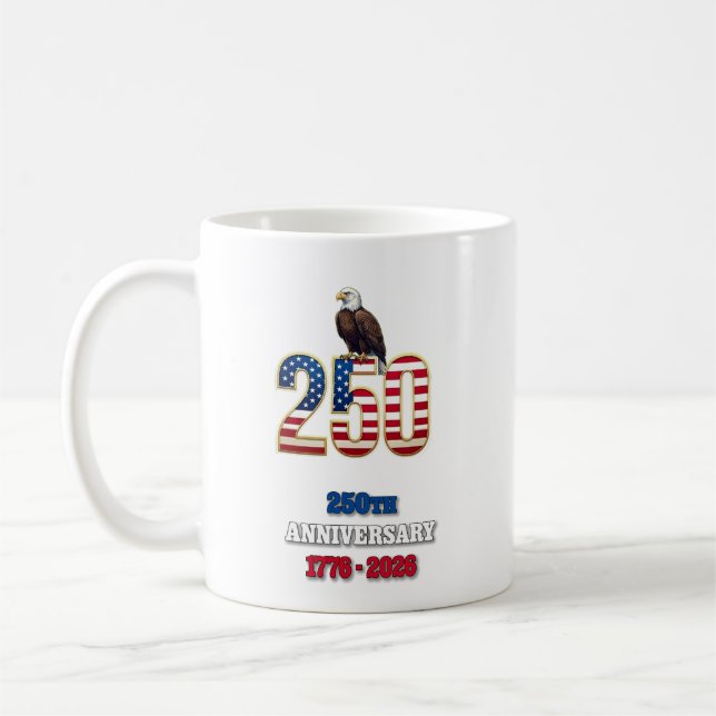 USA 250th Anniversary 1776-2026 Semiquincentennial Kaffemugg (Vänster)