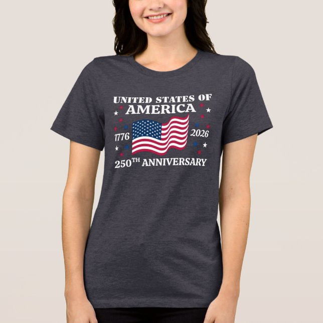 USA 250th Anniversary 4th Of July T Shirt (Framsida)