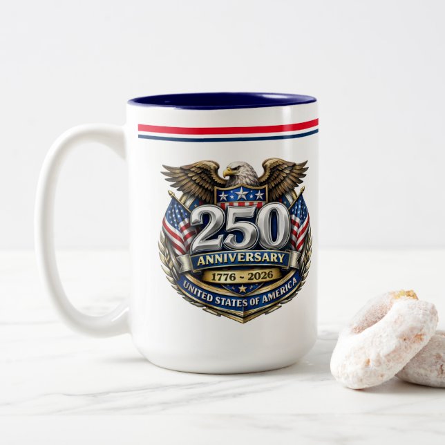 USA 250th Anniversary Coffee Mug Två-Tonad Mugg (Med munk)