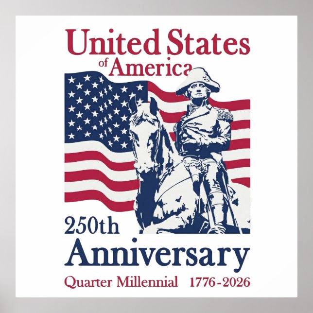 USA 250th Anniversary Semiquincentennial 1776-2026 Poster (Framsidan)