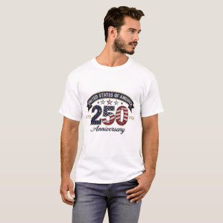 USA 250th Anniversary Sparkling Style Patriotic T Shirt