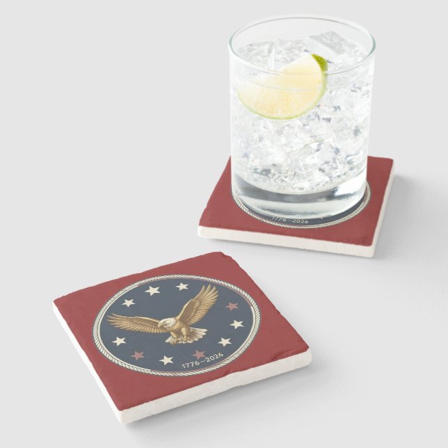 USA 250th Anniversay Marble Stone Coaster Stenunderlägg (Sidan)