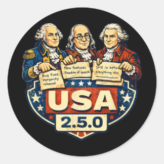 Usa 2.5.0 Patch Notes Grundande Fäderna Roligt Runt Klistermärke