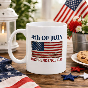 USA 4:e juli 1776-2026 Vintage amerikansk flagga Kaffemugg