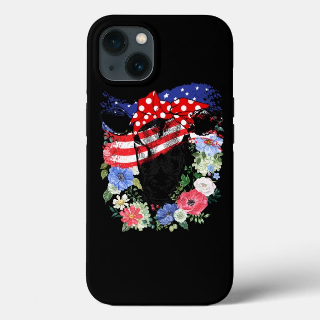 USA 4:e juli Amerikanska Flagga Patriotic Cow Älsk (Baksida)