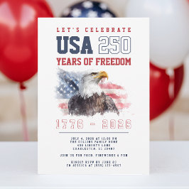 USA 4:e juli Amerikas 250-årsjubileumsparty Inbjudningar