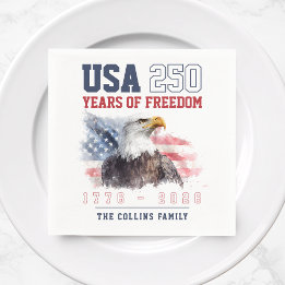 USA 4:e juli Amerikas 250-årsjubileumsparty Pappersservett