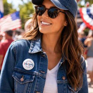 USA 4:e juli Patriotiska stjärnor självständighets Knapp
