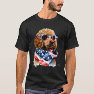 USA 4:e juli Patrotic Funny Cute Pudel Hund Lov T Shirt