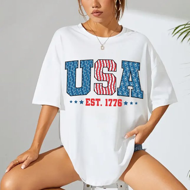 USA 4:e juli-skiftet, Patriotic Gift för henne T Shirt (usa shirt, fourth of july shirt, independence day shirt, patriotic shirt, july 4th shirt,)