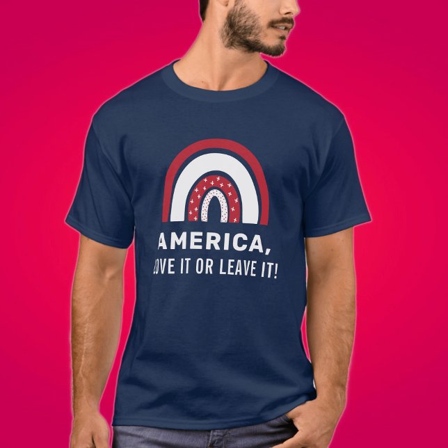 USA 4:e juli Stilig patriotisk amerikansk regnbåge T Shirt (Skapare uppladdad)