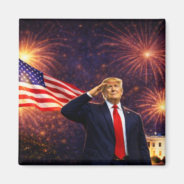 USA 4 juli 250 år Trump excellens  Magnet (Framsidan)