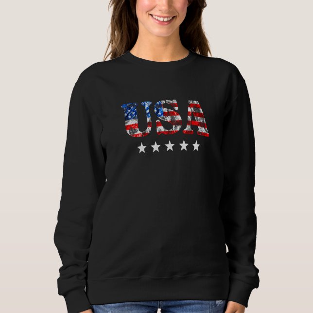 USA 4 juli Amerikanska patriotiska Flagga 3 T Shirt (Framsida)