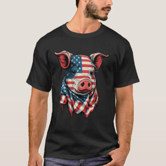 USA 4 juli Gris på Patriotic American Gris Long T Shirt
