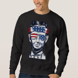 USA 4 juli Patriotic American Graphic 1 Lång Ärmad Tröja