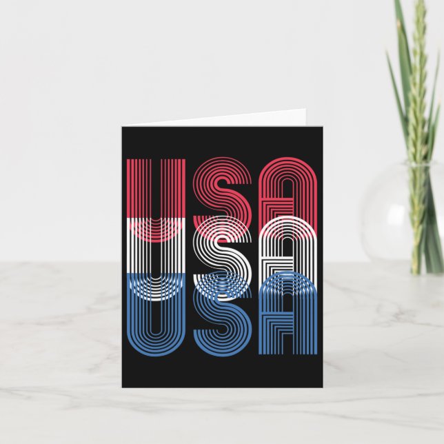 USA 4 juli: Retro Independence day Kort (Framsida)