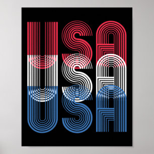 USA 4 juli: Retro Independence day Poster