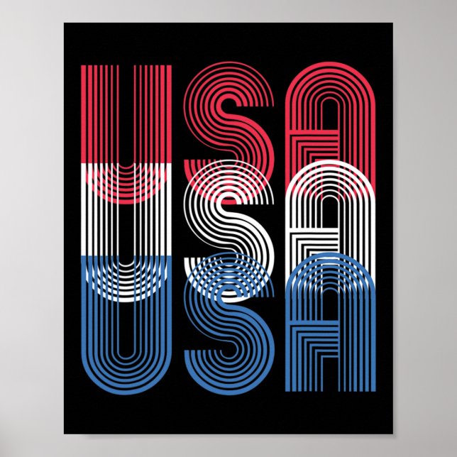 USA 4 juli: Retro Independence day Poster (Framsidan)