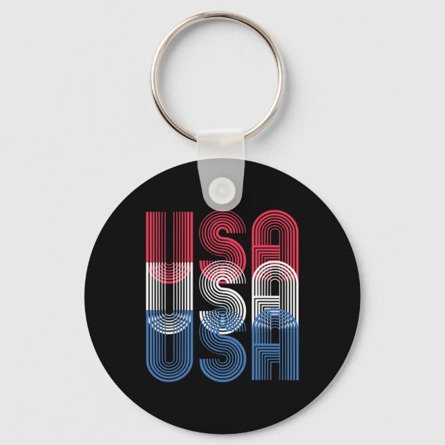 USA 4 juli Retro självständighetsdag  Nyckelring (Framsida)