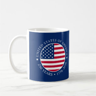 USA 4 juli självständighetsdag 250 år av frihet Kaffemugg