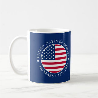 USA 4 juli självständighetsdag 250 år av frihet Kaffemugg