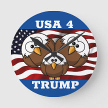 "USA 4 TRUMP TECKNAD EGLE VALECTION CLOCK"