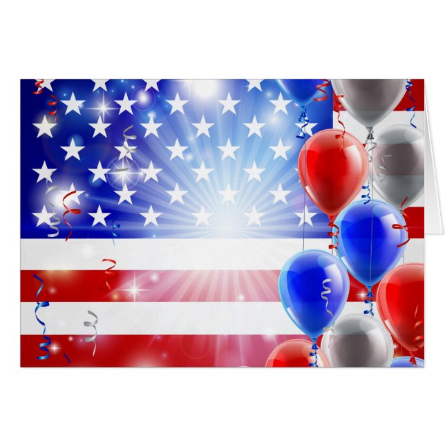 USA 4th juli sväller bakgrund Hälsningskort (Framsidan Horizontal)