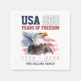 USA 4th of July America's 250th Anniversary Party Pappersservett