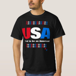 USA 50 stater Rött vitt blått stjärnor T Shirt