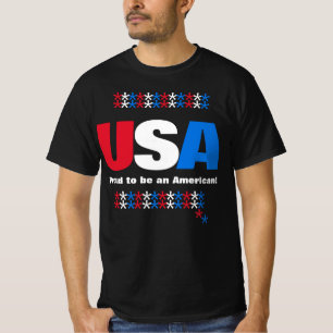 USA 50 stater Rött vitt blått stjärnor T Shirt