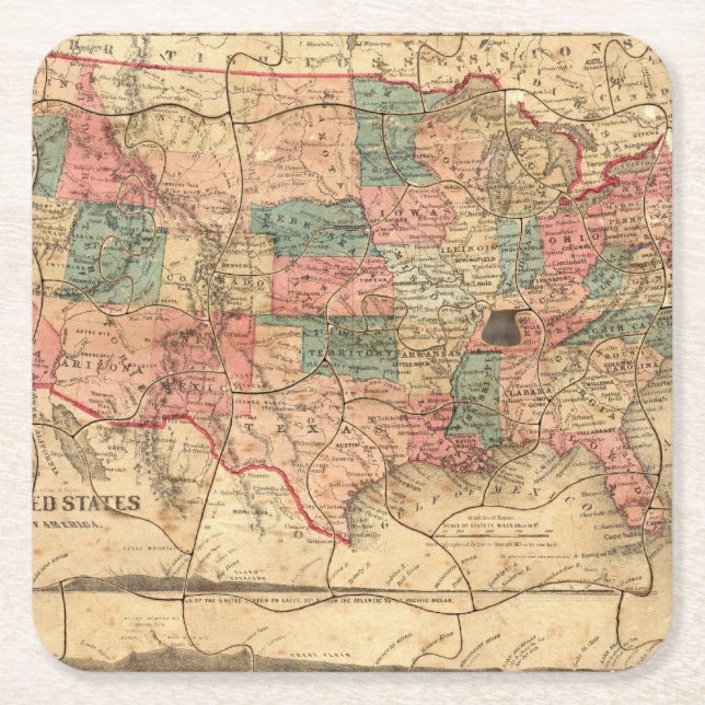 USA 8 UNDERLÄGG PAPPER KVADRAT (Framsidan)