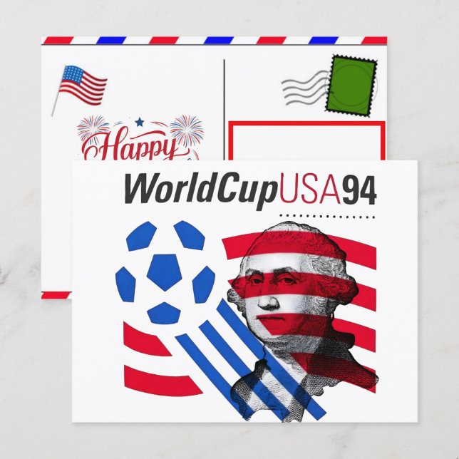USA 94 VM-arv & 4 juli 2026 Fotboll Helg Vykort (Fram/baksida)