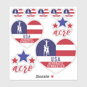 USA Acrobatic Gymnastics Decals Klistermärken