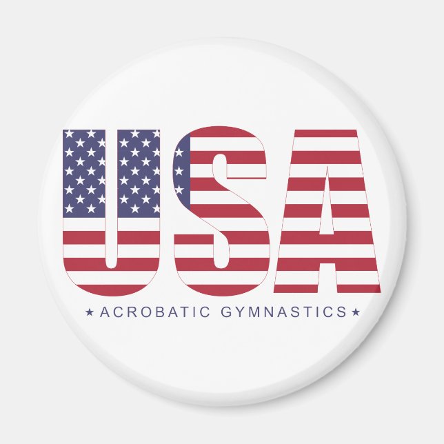 USA Acrobatic Gymnastics Magnet (Framsidan)