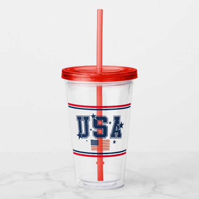 USA Acrylic Tumbler Take Away Mugg (Framsida)