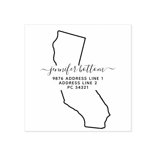 USA Adress Business Namnteckning Kalifornien Stämpel (Tryck)