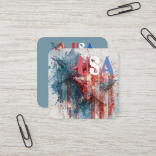 USA Affärskort Fyrkantigt Visitkort