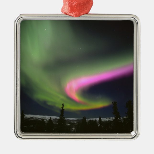USA, Alaska, Chena Hot Springs. Aurora 2 Julgransprydnad Metall (Framsidan)
