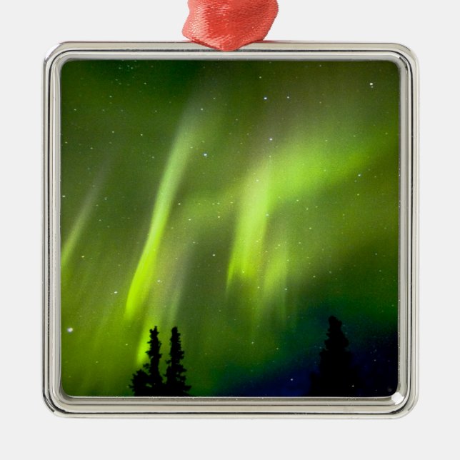 USA, Alaska, Chena Hot Springs. Aurora 3 Julgransprydnad Metall (Framsidan)