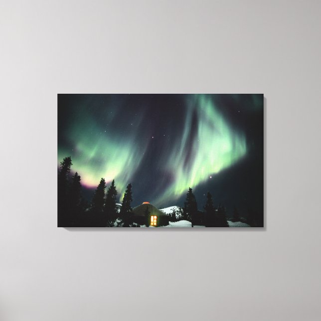 USA, Alaska, Chena Hot Springs. Aurora Canvastryck (Framsida)