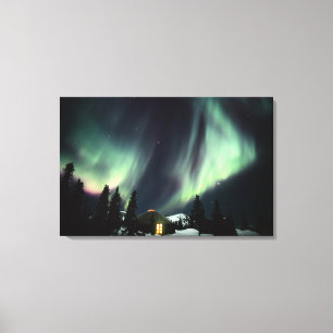 USA, Alaska, Chena Hot Springs. Aurora Canvastryck