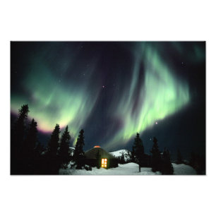 USA, Alaska, Chena Hot Springs. Aurora Fototryck