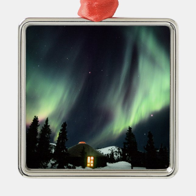 USA, Alaska, Chena Hot Springs. Aurora Julgransprydnad Metall (Framsidan)